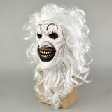 TERRIFIER 3 Horror Clown Mask with Wig Halloween Masquerade Fancy Dress Up Party Cosplay Prop