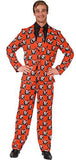 BFJFY Mens Skull Pumpkin Dollar Pattern Suit Tuxedo Halloween Cosplay Costume - BFJ Cosmart