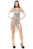 BFJFY Women Halloween Costume Latin Indian Dance Sequin Tassel Dress - BFJ Cosmart