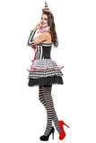 BFJFY Women Circus Clown Party Striped Dress Outfit For Halloween Cosplay - BFJ Cosmart
