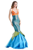 BFJFY Womens Girls Mermaid Outfit Costume Sleeveless Dress Halloween Cosplay - BFJ Cosmart
