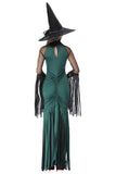 BFJFY Halloween Women's Costume Green Tassel Witch Cosplay Dress Outfit - BFJ Cosmart