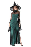 BFJFY Halloween Women's Costume Green Tassel Witch Cosplay Dress Outfit - BFJ Cosmart