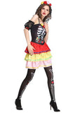 BFJFY Women Halloween Skull Ghost Bride Costumes Bride Party Dress - BFJ Cosmart