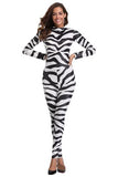 BFJFY Halloween Women‘s Cosplay Black White Striped Cowgirl Bodysuit - BFJ Cosmart