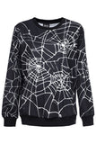 BFJFY Women Halloween Spider Net Printed Sweater Cosplay Costume - BFJ Cosmart