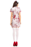 BFJFY Halloween Women's Cosplay Bloody Bleeding Nurse Dress Zombie Costume - BFJ Cosmart