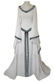 BFJFY Women V Neck Long Sleeve Medieval Long Dress Halloween Cosplay Costume - BFJ Cosmart