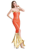 BFJFY Women Ladies Sexy Mermaid Cosplay Halloween Cosplay Costume Sequin Fish Tail Split Dress - BFJ Cosmart