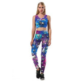 BFJFY Women's Starry Sky Unicorn Yoga Sports Leggings Workout Set - BFJ Cosmart