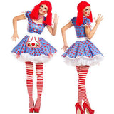 BFJFY Women's Halloween Circus Clown Cosplay Funny Dress - BFJ Cosmart