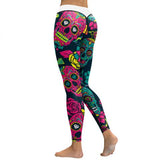 BFJFY Halloween Yoga Women Anti-sweat Sport Skull Leggins - BFJ Cosmart