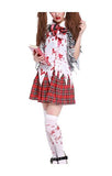 BFJFY Women's Horror Blooded Zombie Schoolgirl Uniform Dress - BFJ Cosmart