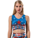 BFJFY Halloween Women's Usa Flag Printed Gym Yoga Sports Leggings Set - BFJ Cosmart