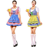 BFJFY Adult Womens Brewery Babe Plaid Pattern German Oktoberfest Maid Beer Girl Sexy Costume - BFJ Cosmart