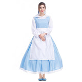 BFJFY Women Belle Blue Maid Dress Halloween Cosplay Costume - BFJ Cosmart