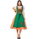 BFJFY Adult Womens Orange German Oktoberfest Beer Girl Maid Party Costume - BFJ Cosmart