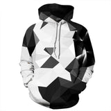 BFJmz Black And White Geometry 3D Printing Coat Leisure Sports Sweater Autumn And Winter - BFJ Cosmart