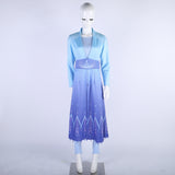 New Frozen 2 Cosplay Snow Adult Elsa Dress Costume Halloween Cosplay Elsa Anna Costume Princess Ice Queen Elsa Outfit Full Set - BFJ Cosmart