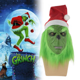 Funny Grinch Stole Christmas Latex Mask Gloves XMAS Costume Adult Party Mask Grinch Cosplay Carnival Face Masks - BFJ Cosmart