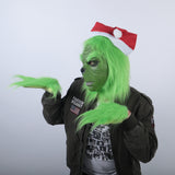 Funny Grinch Stole Christmas Latex Mask Gloves XMAS Costume Adult Party Mask Grinch Cosplay Carnival Face Masks - BFJ Cosmart