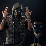 Game Watch Dogs 2 Marcus LED Light Helmet 25 Emoji Changeable Punk Gothic Rivet Cosplay props - BFJ Cosmart