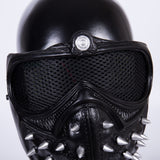 Game Watch Dogs 2 Marcus LED Light Helmet 25 Emoji Changeable Punk Gothic Rivet Cosplay props - BFJ Cosmart