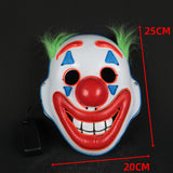 2019 Joker Pennywise LED Light Mask Stephen King Clown Cosplay Masks Green Hair Halloween Party Prop - BFJ Cosmart