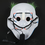 2019 Joker Pennywise LED Light Mask Stephen King Clown Cosplay Masks Green Hair Halloween Party Prop - BFJ Cosmart
