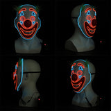 2019 Joker Pennywise LED Light Mask Stephen King Clown Cosplay Masks Green Hair Halloween Party Prop - BFJ Cosmart