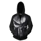 Marvel punisher 3D digital print zipper hooded sweater cosplay costume - BFJ Cosmart