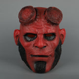 Superhero HellBoy Mask Cosplay Horror Red Demon Mask Halloween Latex Mask Prop - BFJ Cosmart