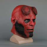 Superhero HellBoy Mask Cosplay Horror Red Demon Mask Halloween Latex Mask Prop - BFJ Cosmart