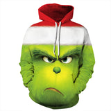 The Grinch hoodie Christmas Costume Halloween Cosplay Green Monkey 3D Digital Print Sweatshirt - BFJ Cosmart