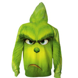 The Grinch hoodie Costume Cosplay Halloween Green Monkey 3D Digital Print Sweatshirt - BFJ Cosmart