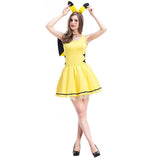 BFJFY Women Bright Yellow Pikachu Cosplay Fancy Dress Costume - BFJ Cosmart