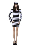 BFJFY Halloween Couple Striped Prisoner Cosplay Costume For Men And Women - BFJ Cosmart