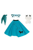 BFJFY Women 4 Piece Poodle Skirt Costume Set For Halloween Cosplay - BFJ Cosmart