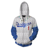 2019 Rocketman Elton John Dodgers Hoodie Zip Up Sweatshirt Jacket Cosplay Costume Men Women Cardigan - BFJ Cosmart