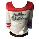 Batman Arkham Asylum City 2016 Suicide Squad Harley Quinn Costume T Shirt Daddy's Lil Monster T-Shirt Joker Cosplay Costumes - BFJ Cosmart