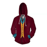 New 2019 Movie Joker Arthur Fleck Batman Clown  Joaquin Phoenix Sweatshirt Zipper Hoodie Coat Adult Halloween Cosplay Costume - BFJ Cosmart