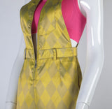 Birds of Prey Suicide Squad Harley Quinn Cosplay Costumes Joker Vest Jumpsuit Golden Yellow Romper Overalls Halloween Suit - BFJ Cosmart