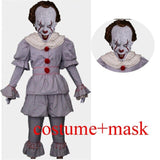 Pennywise Cosplay Costume Stephen King's Mask Men Costume Pennywise Mask Clown Costume Halloween Terror Costume Masquerade - BFJ Cosmart