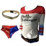 2016 Movie Cosplay Suicide Squad Harley Quinn Costume T Shirt Daddy's Lil Monster T-Shirt Joker Cosplay Costumes Full Set - BFJ Cosmart