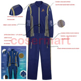 2017 Star Trek Discovery Costume with Badge Captain Uniform Blue Jacket Coat Cosplay Costume Starfleet Halloween Costume New - BFJ Cosmart