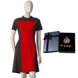 Star Trek Dress The Next Generation Women's Skant Uniform Costume Star Trek Yellow Dress With Badge Free Halloween Party - BFJ Cosmart