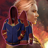 Captain Marvel Cosplay Costume Carol Danvers 2019 Superhero Hoodie Halloween Costumes Ms. Marvel Jacket Cosplay - BFJ Cosmart