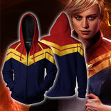 Captain Marvel Cosplay Costume Carol Danvers 2019 Superhero Hoodie Halloween Costumes Ms. Marvel Jacket Cosplay - BFJ Cosmart