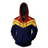 Captain Marvel Cosplay Costume Carol Danvers 2019 Superhero Hoodie Halloween Costumes Ms. Marvel Jacket Cosplay - BFJ Cosmart