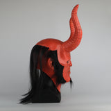 New Movie Hellboy: Rise of the Blood Queen Mask Ox Horn Mask Right Hand Cosplay Gloves Armor Latex Hand Gauntlet Party Halloween - BFJ Cosmart